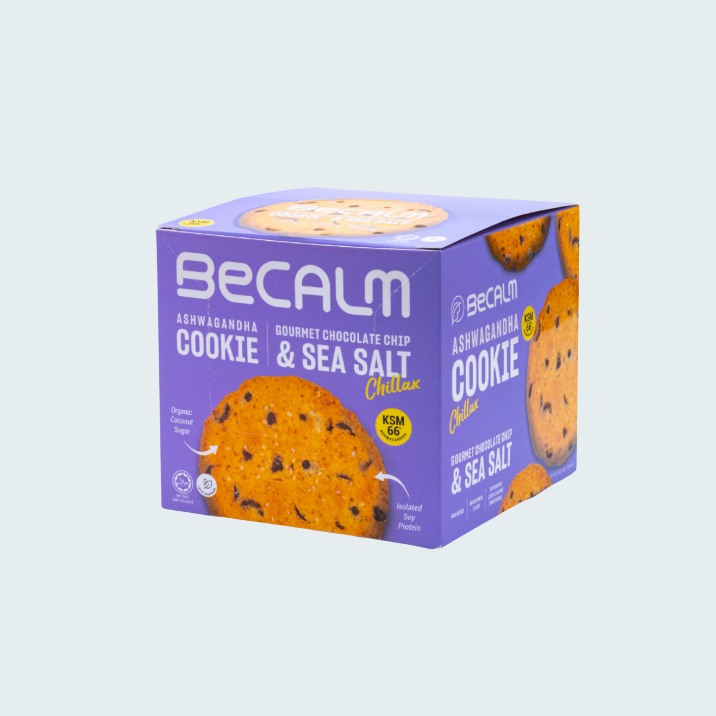 Becalm Ashwagandha Cookie - Gourment Chocolate Chip with Sea Salt - Chillax, 10.58 oz (300 gm)