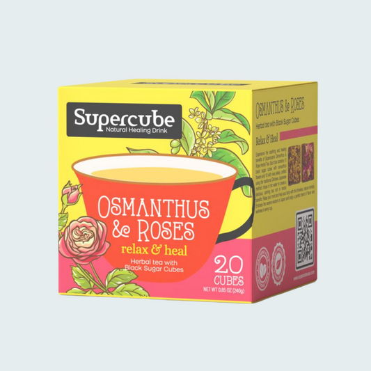 Supercube with Black Sugar Cubes: Osmanthus & Rose Herbal Tea 8.47 oz (240 gm)