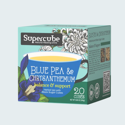 Supercube with Black Sugar Cubes: Blue Pea & Chrysanthemum Herbal Tea 8.47 oz (240 gm)