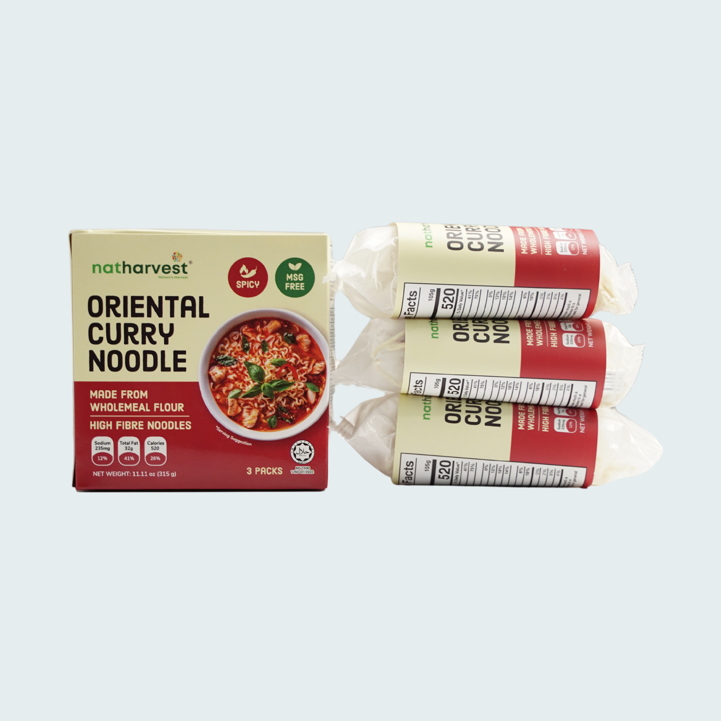 Oriental Curry Noodle, 11.11 oz (315 gm) a pack of three