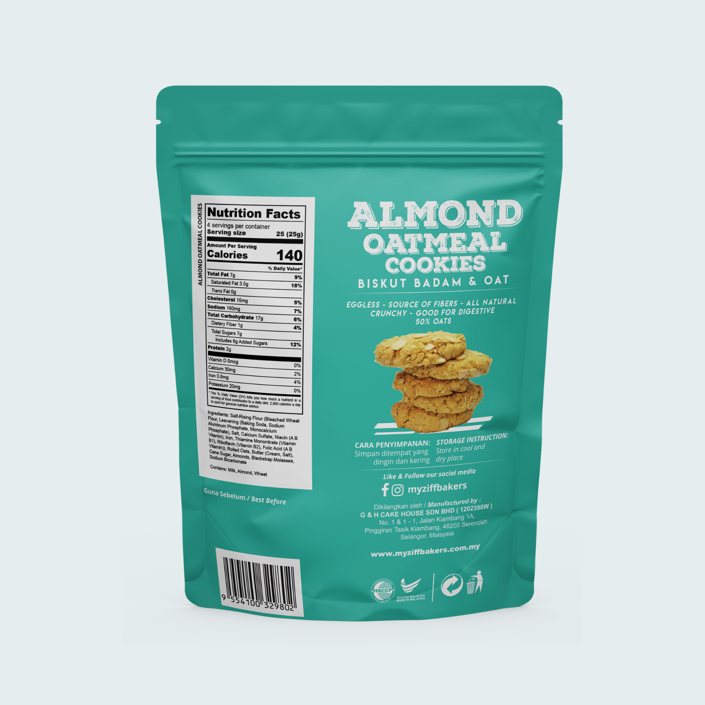 Oatmeal Cookies Almond 3.53 oz (100 gm)