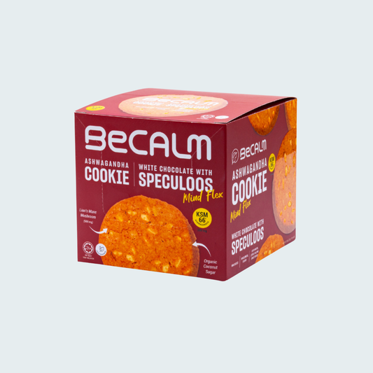 Becalm Ashwagandha Cookie - White Chocolate with Speculoos - Mind Flex, 10.58 oz (300 gm)