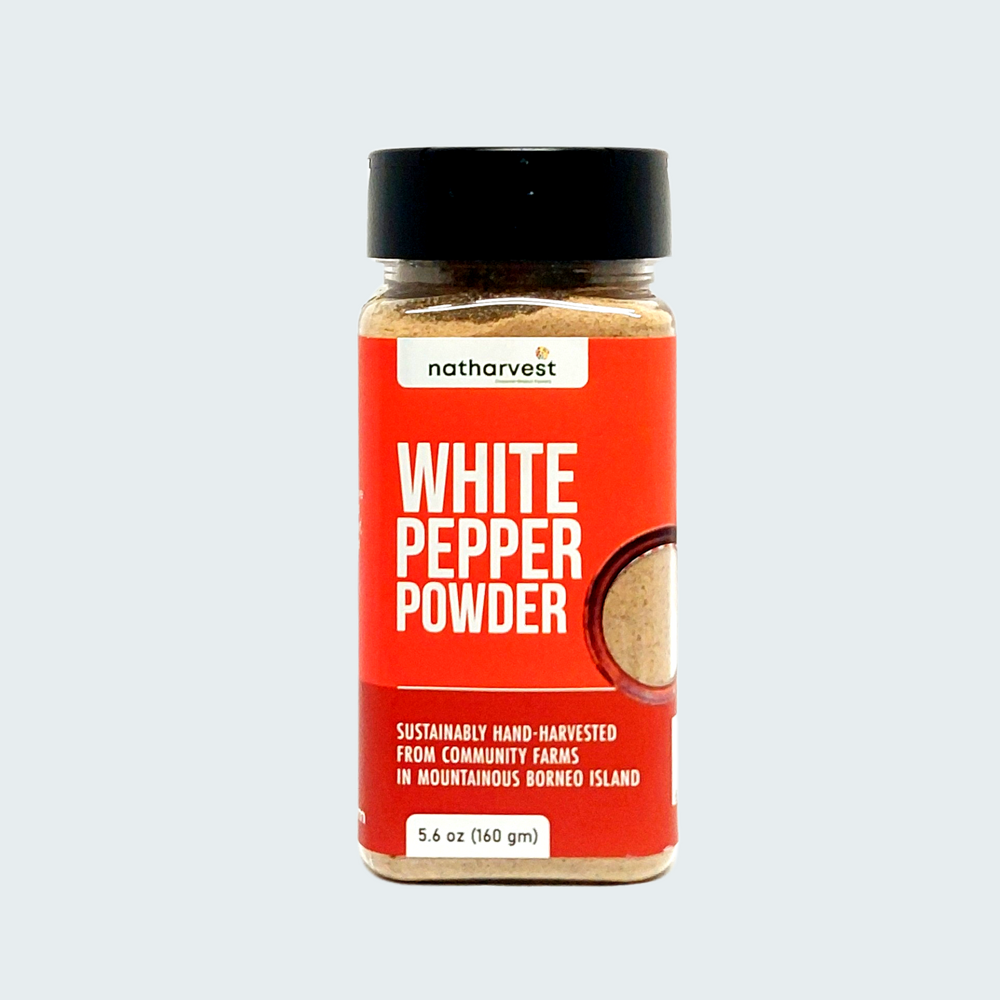 Natharvest Sarawak White Pepper Powder, 5.6 oz (160 gm)